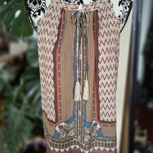 Rose & Olive Multicolor Zigzag Pattern Top